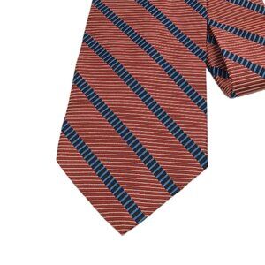 Jos. A. Bank Silk Tie Men’s 60.5” Maroon Blue Woven Horizontal Stripe Wide New